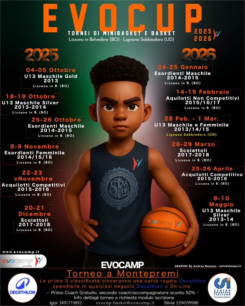 EvoCup 2025/26 tornei dal Mini basket alla U13